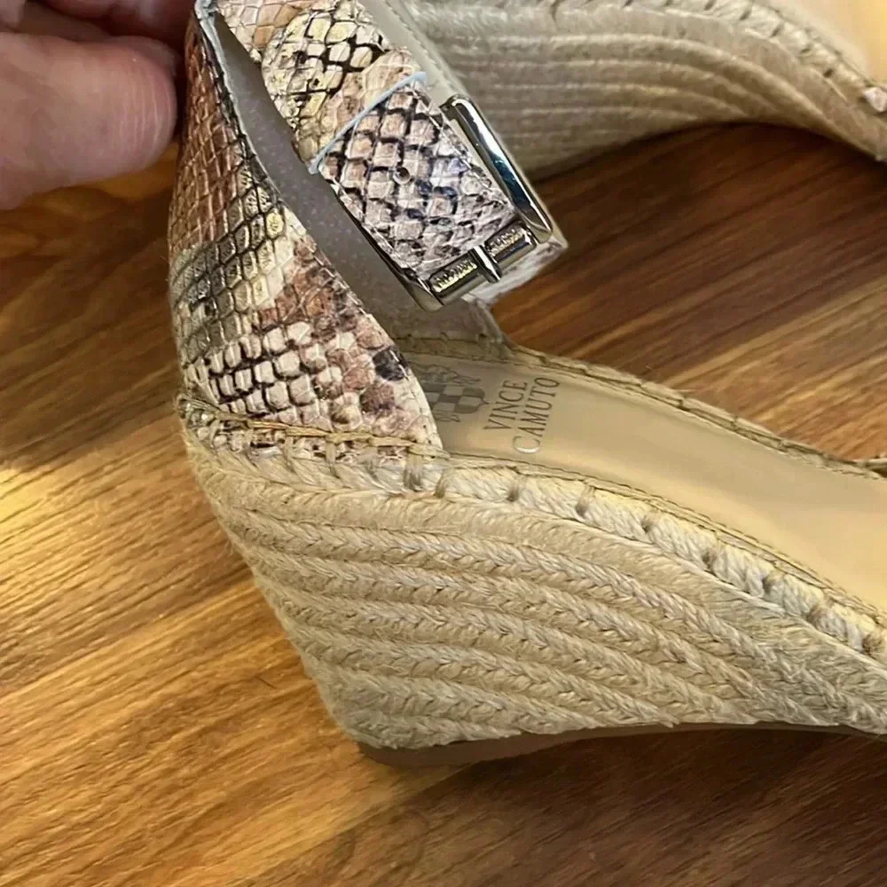 Snake print wedges
